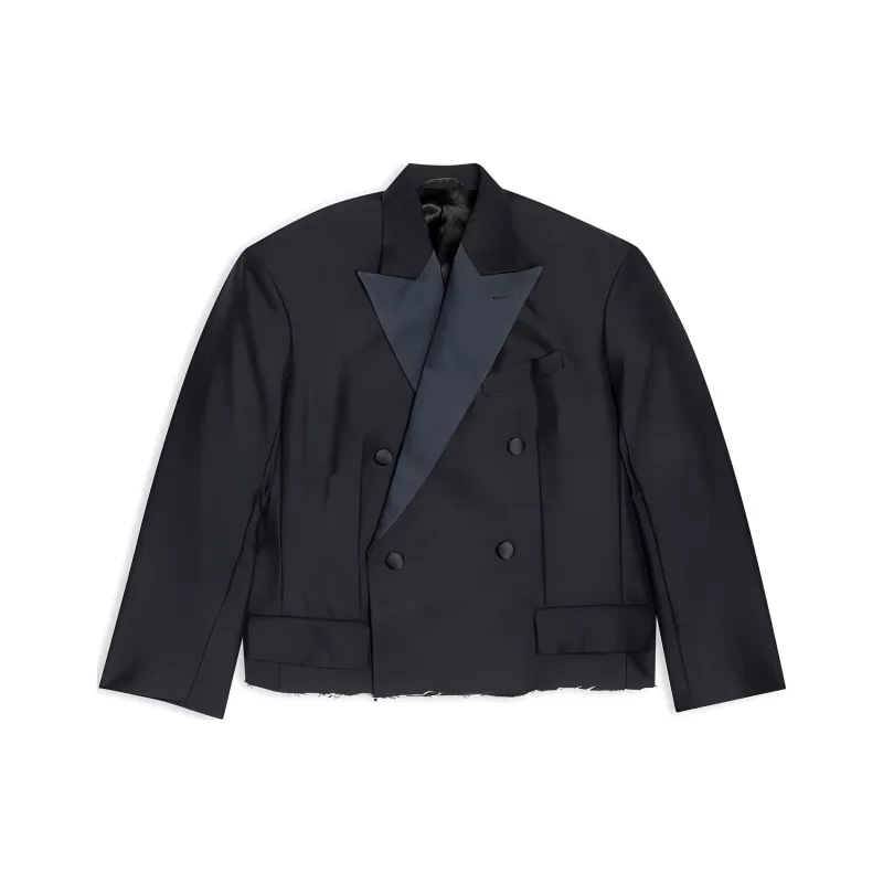 Balenciaga Cropped Blazer 'Black'-0