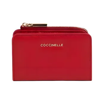 COCCINELLE Cow Leather Card Holder Women's Gemstone Red
