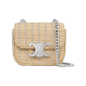 CELINE Claude Textile Shoulder Bag Mini Women's Natural White