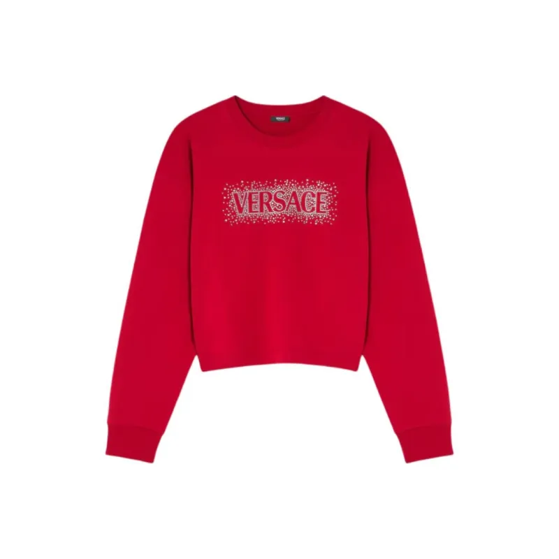 VERSACE Logo Embellished Crewneck Sweatshirt-0