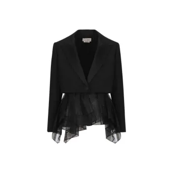 Alexander McQueen Single breasted Tulle inserts Blazer