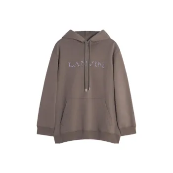 Lanvin Logo Embellished Drawstring Hoodie
