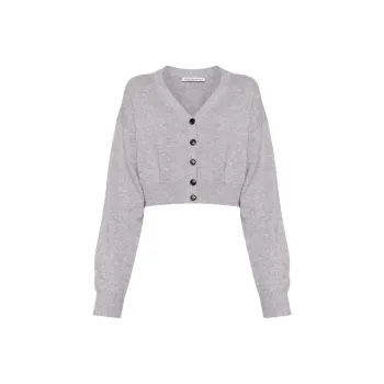 Alexander Wang Logo-embossed Cropped Cardigan
