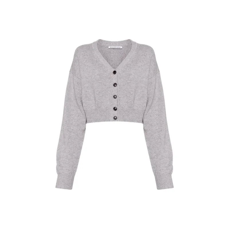 Alexander Wang Logo-embossed Cropped Cardigan-0