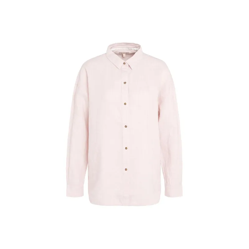 BARBOUR Hampton Relaxed Linen Shirt Women's Pink-0