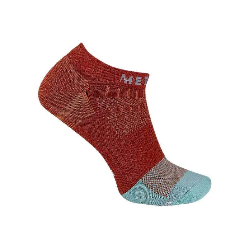 MERRELL Trail Runner Lightweight No Show Sock Ankle Socks Unisex 1 Pack Brick Red-1