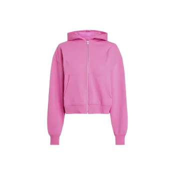CALVIN KLEIN Kadın Box Slogan Fermuarlı Sweatshirt Women's Pink