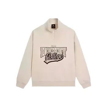 PEAK Fashion Collection Sports Lifestyle Collection Sweatshirt Women's Light Khaki Jacquard Yarn