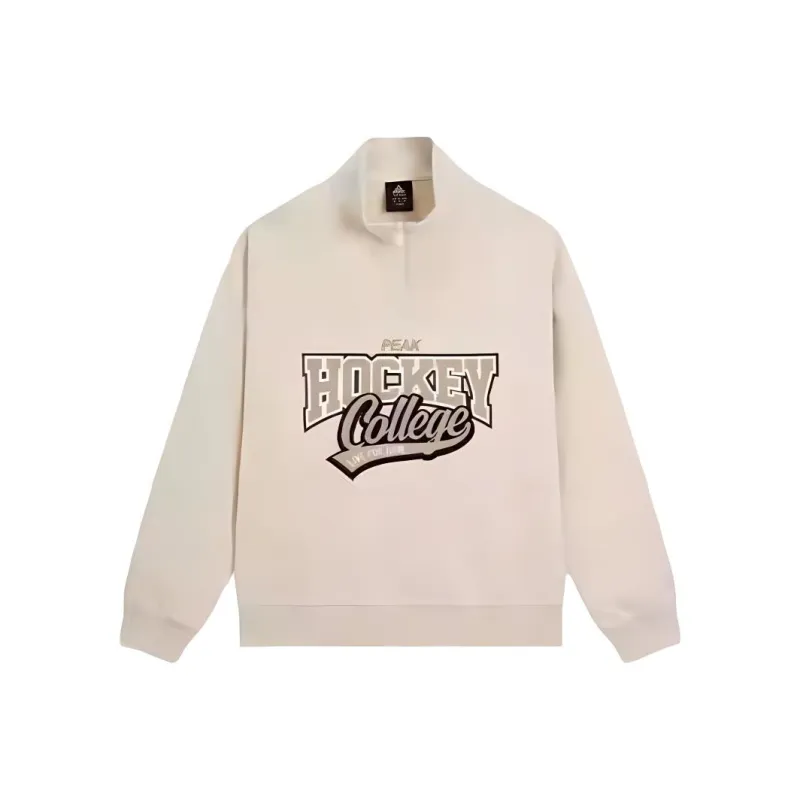 PEAK Fashion Collection Sports Lifestyle Collection Sweatshirt Women's Light Khaki Jacquard Yarn-0