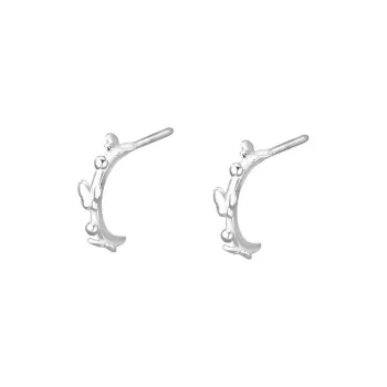 AAJF S999 Fine Silver Stud Earrings Women's