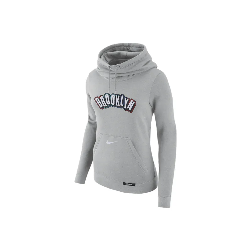 Nike Brooklyn Nets Club City Edition Women's Nike Nba Fleece Funnel Neck Hoodie-0