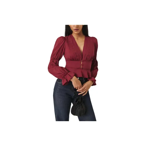 REFORMATION Meadowlark Top Shirt Women's Ruby
