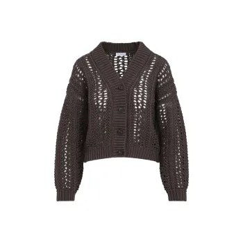 Brunello Cucinelli Long Sleeved Open Knit Cardigan