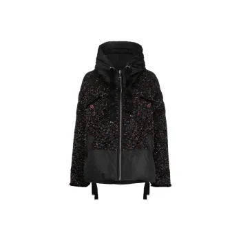 KHRISJOY Puff Khris Tweed Zip-Up Down Jacket