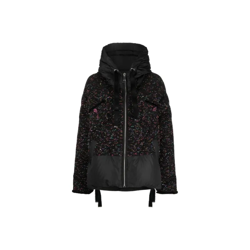 KHRISJOY Puff Khris Tweed Zip-Up Down Jacket-0