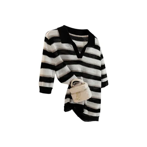 Cypress House Knitwear Women's Black Stripes