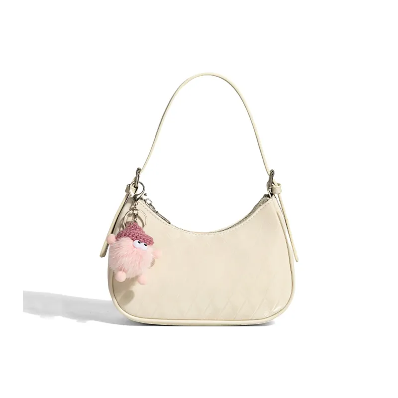 VINEY Synthetic Leather Shoulder Bag Regular Women's Ecru-2