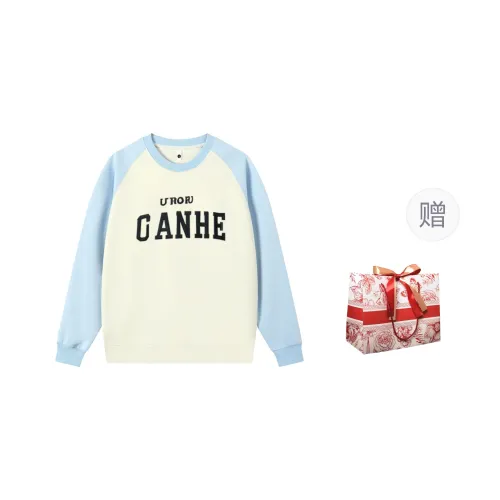 CHANGE SHE Sweatshirt Unisex Beige Apricot & Arctic Blue