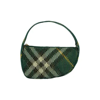 Burberry Nylon One Shoulder Handbags Mini Women's Green Plaid