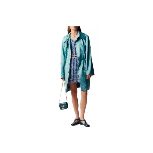 CHANEL Coats Women's Blue