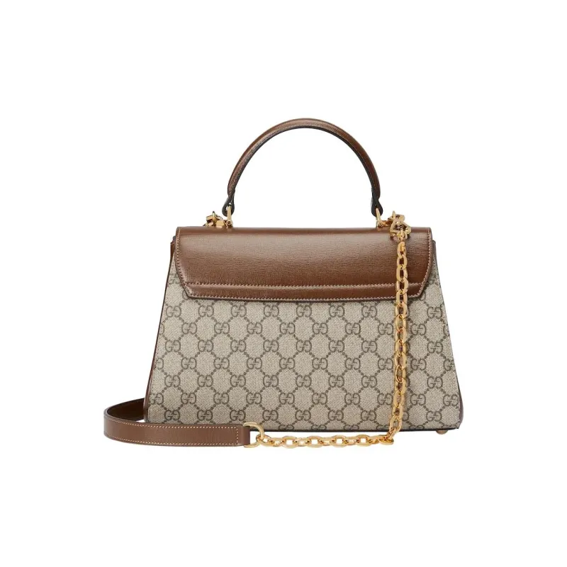 GUCCI Horsebit 1955 GG Supreme Canvas One Shoulder Handbag Medium Size Women's Beige & Ebony-4