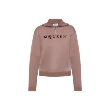 Alexander McQueen Logo Detailed Half Zip Sweatshirt