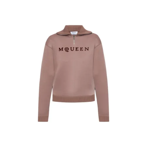 Alexander McQueen Logo Detailed Half Zip Sweatshirt