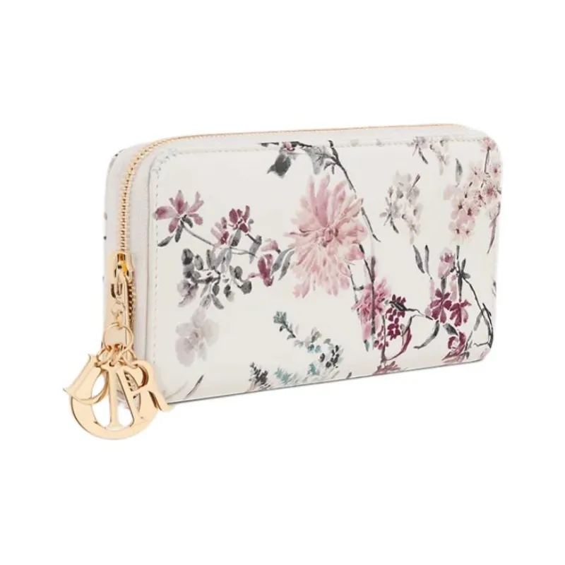 DIOR Lady Dior Lambskin Wallet Women's Multicolor-1