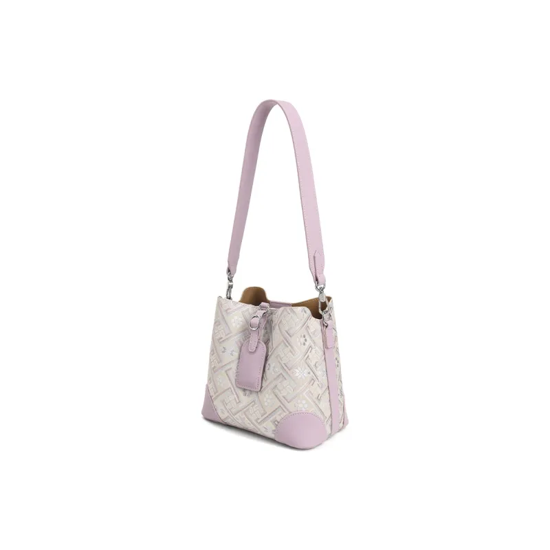ESNSY Zhuangjin Shoulder Bag Women's Beige/Purple-8