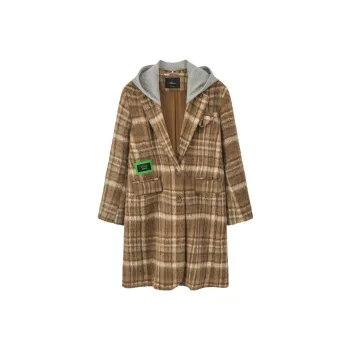 CHUU Coats Women's Coffee Plaid
