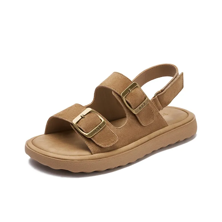 JOSINY Beach Sandals Women's Camel/Ecru-7