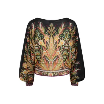 ETRO Botanical print Dolman sleeves Blouse