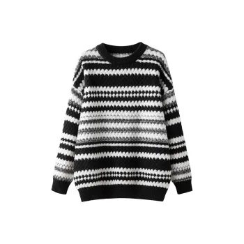 Cypress House Knitwear Women's Black White Stripes