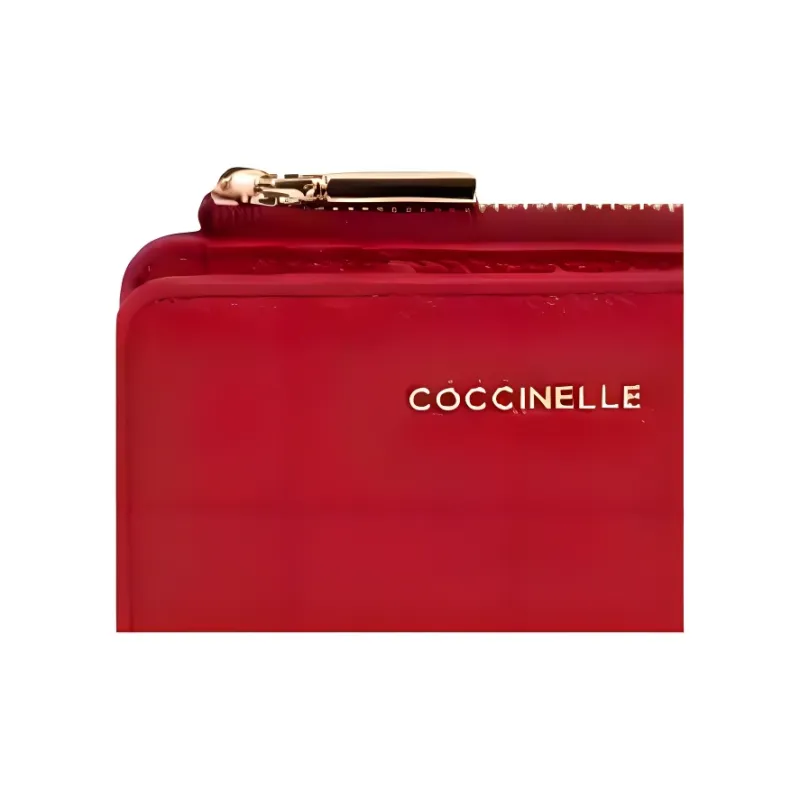 COCCINELLE Cow Leather Card Holder Women's Gemstone Red-4