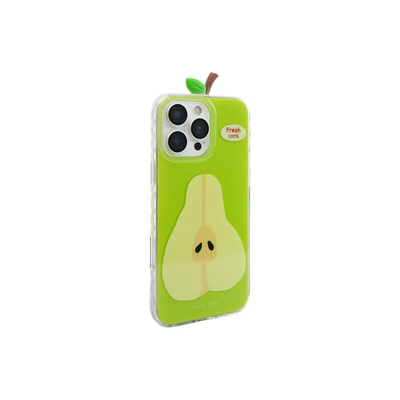 Sopi Acrylic Material Graffiti Watermelon Pear Phone Cases Compatible With IPhone 16/15 Pro Max/Apple 13/14 Pro/Max-1