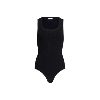 Alaia Sleeveless Ribbed Knit Bodysuit