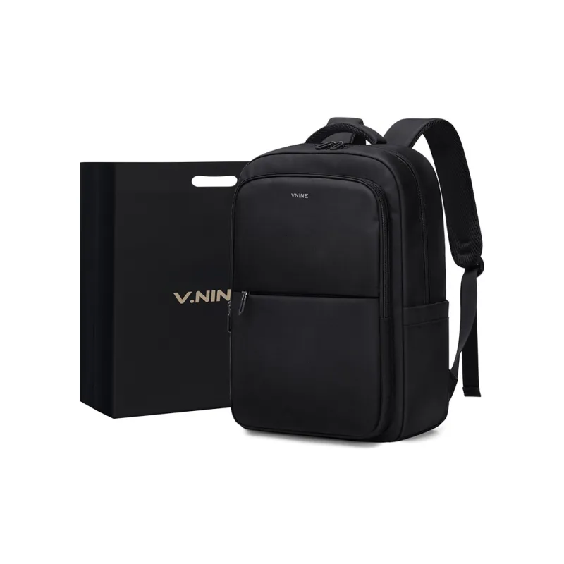 V.NINE Fabric Backpack Regular Unisex Black-0