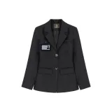 Oolong Women's Slim Fit Business Suit (Black)+Name Tag