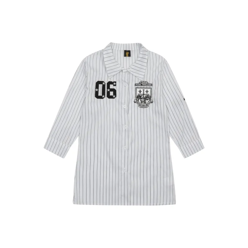 Vine Color Shirt Women's Black White Stripes-0
