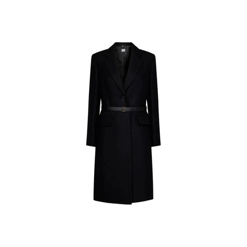 Burberry Belted Wool Coat 'Black'-0