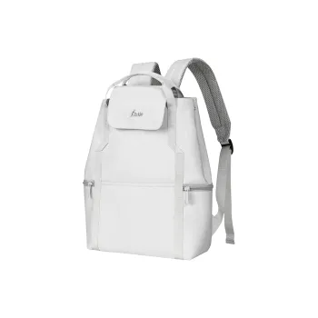 L&M Oxford Backpack Unisex White/Black
