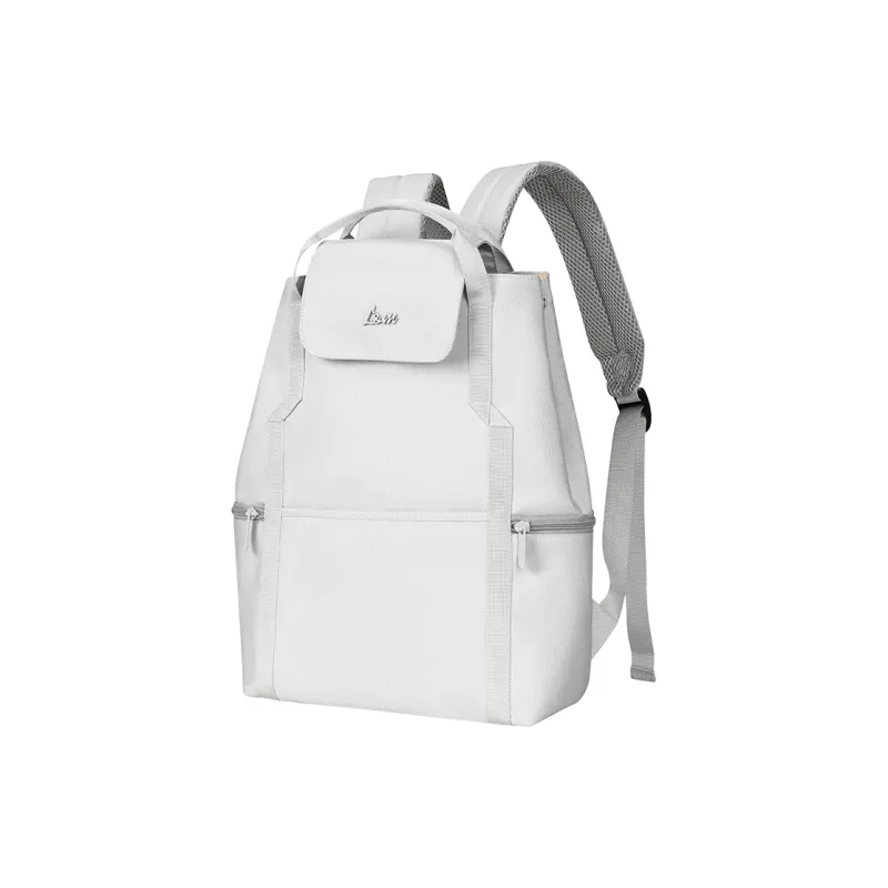 L&M Oxford Backpack Unisex White/Black-0