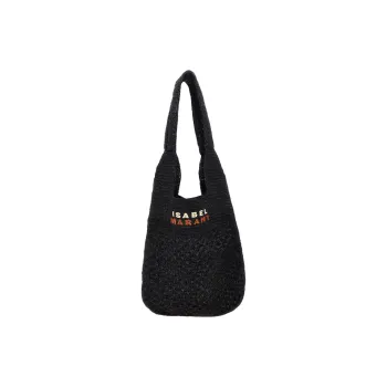 ISABEL MARANT Raffia Handbag, Shoulder Bag Medium Size Women's Black