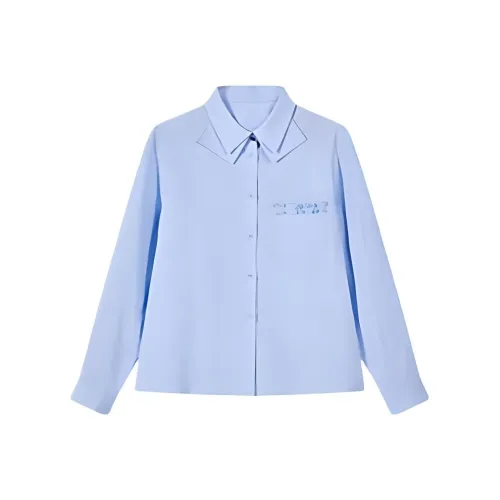 HUOLIDEDITU Shirt Women's Light Blue