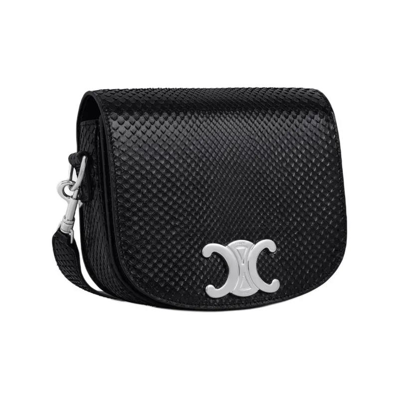 CELINE Leather Shoulder Bag Small Size Men's Black-1
