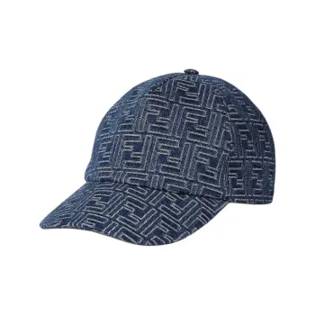 FENDI Cotton Baseball Caps Unisex Blue