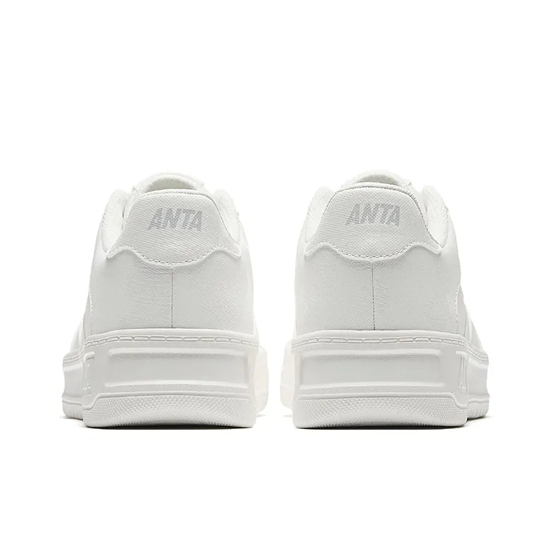Anta Anti Slip Wear Resistant Low Top Skateboard Shoes Women's Papyrus White-3