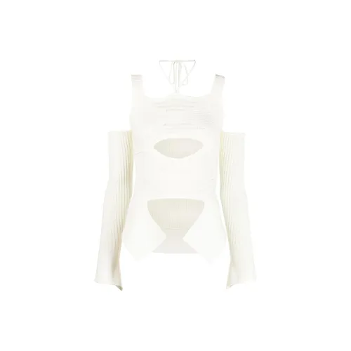 ANDREĀDAMO Cut out Detail Ribbed Knit Top
