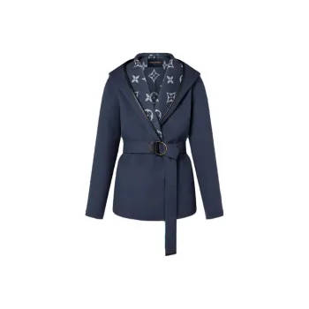 LOUIS VUITTON Signature Short Hooded Wrap Coat