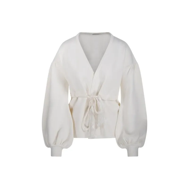 MaxMara Tiberio V Neck Tassel Detailed Cardigan-0